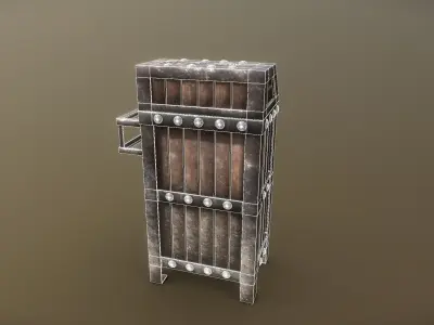 Desert Trash Bin Low-poly 3D model