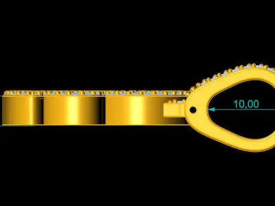 Custom Diamond Name Pendant ROSE 3D print model