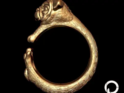 Anillo Pug 3D print model