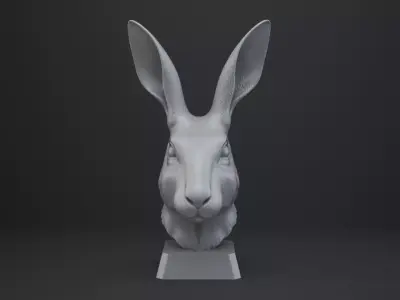 Rabbit Bust - Animal Figurine 3D print model