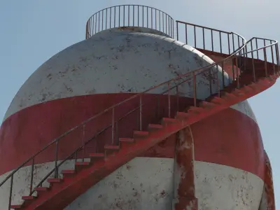 Sphere tank Low-poly 3D model