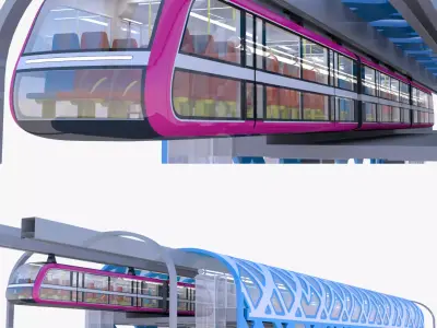 Elevated train station II 3D model