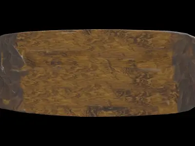 Hand-Carved Wooden Decorative Bowl 3D model