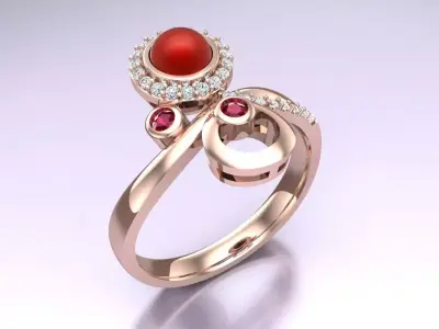 Stone Rings - Womens Rings - N719024 3D print model