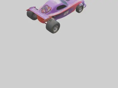 Drag Race Car with Spoilers model 3D model