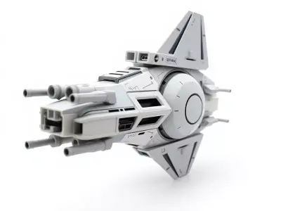 Starfighter Gray Spacecraft model pack Low-poly 3D model