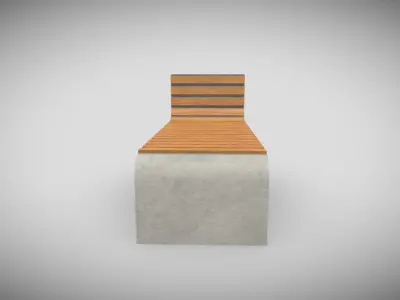 Concrete Bench  Free low-poly 3D model