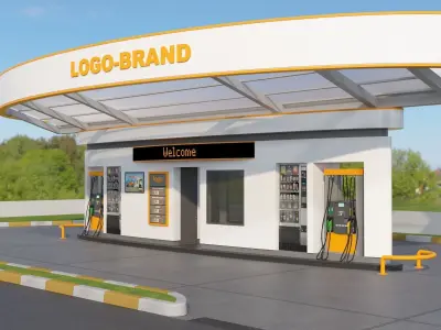 Automated Gas Station 3D model