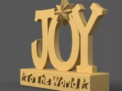 JOY TO THE WORLD 3D Print Christmas Decor Made with Love stl 3D print model