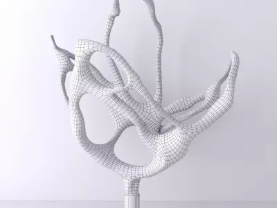 Large Natural Teak Root Wood Sculpture 3D model