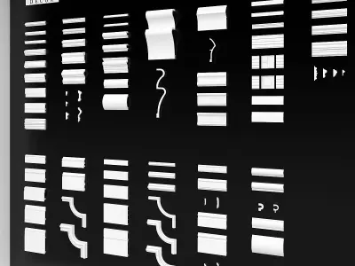 Collection of moldings and baseboards profiles from Orac Decor 3D model