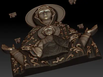 Mother of god with child 3D model