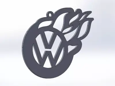 vw keycahain fire 3D print model