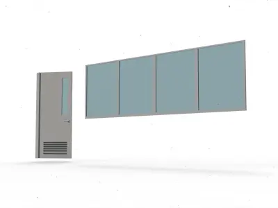 door window glass 3 3D model