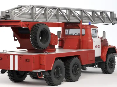 ZiL 131 AL-30 fire truck 1988 3D model