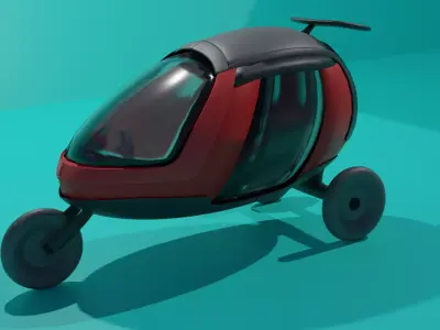 Multi-purpose hybrid electric self-charging solar tricycle 3D model