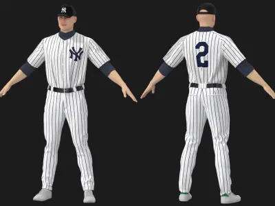 Baseball uniform  Marvelous Designer project 3D model