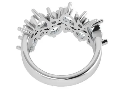 Pear Round Cut Diamond Ring 4505 3D print model