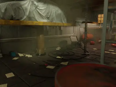 Abandoned Garage Scene 3D model