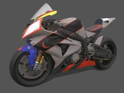 Sportbike Pack Low-poly 3D model