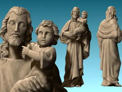 Saint Joseph and Jesus CNC  3D print model