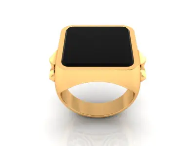 Ring M148 Mens luxury ring with enamel   gems 3D print model