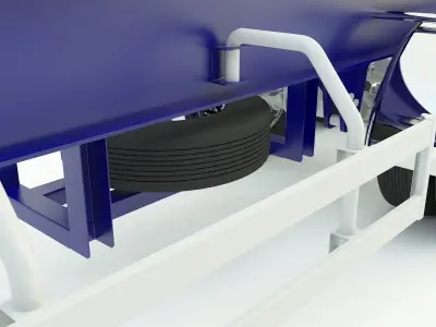  blue truck trailer 3d model 3D model