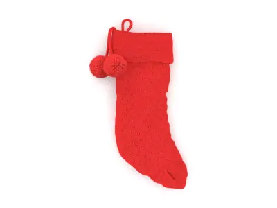 Stocking Holiday Time Red PBR Low-poly 3D model