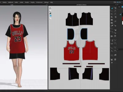 Basketball Outfit Marvelous Designer 3D model