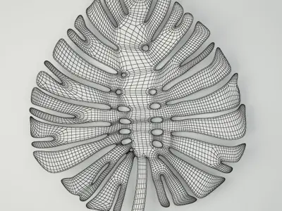 Green Metal Leaf Wall Art 3D model