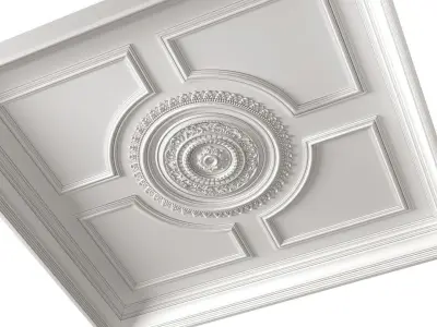 Ceiling classic coffered illuminated Modern Art Deco style  3D model