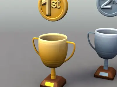 Sports Trophies Low-poly 3D model