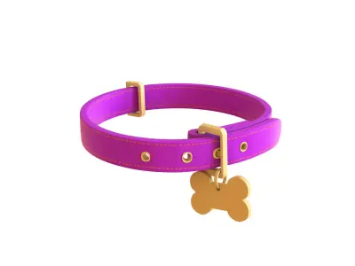 Cartoon Pet Collar v001 Low-poly 3D model