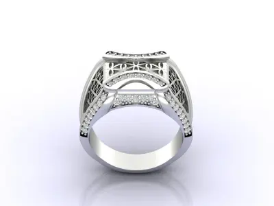 Print Ready STL 3DM  Gents Rings Diamond Men Ring  3D print model 31