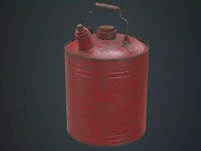 Fuel Can 4C Low-poly 3D model