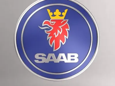 Saab car logo keychain 3d model  3D model