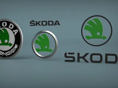 Skoda Logo Set 3D print model