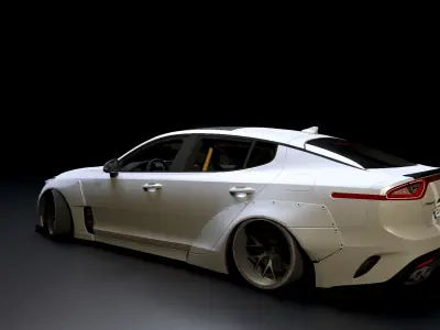 KIA Stinger GT With Wide Body Kit 3D 3D model