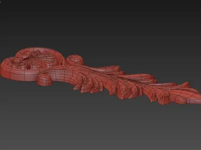 Carved decor vertical model 3D model