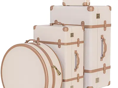 Collection of suitcases for travel 3D model