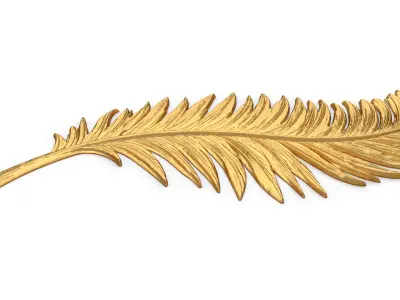 Classic feather decor ornament carved 54 3D model