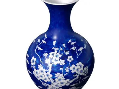 Chinese Decorative ceramic vase flowerpot urn bottle  3D model