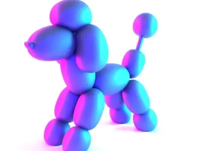 Royal Poodle Balloon Decoration Props Second Life toy 3D print model