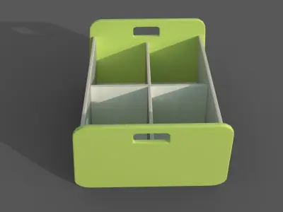 Double Storage Unit Green Low-poly 3D model