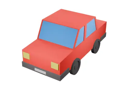 Low Poly Cartoon Car 3D Game Ready Low-poly 3D model