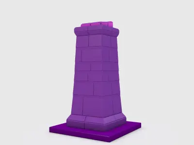 Pillar 3 lego tower Low-poly 3D model