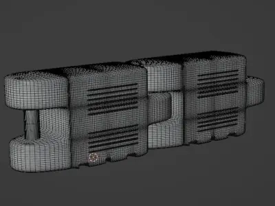 Race Track Barrier 3D Model 3D model