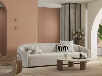 Mid Century interior scene 3D model 3D model