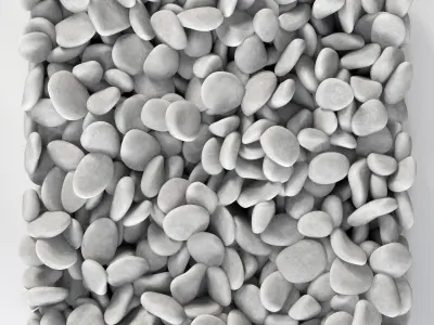 Pebble low n6 three White 3D model