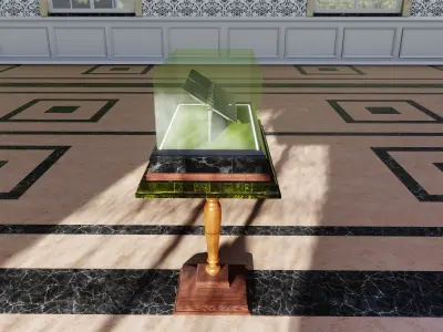 Solar Energy Double Panel Tracker System 2x2x4 Diorama Low-poly 3D model